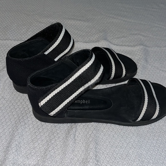 NEW JEFFREY CAMPBELL WOMENS Size 7 GAME TIME SANDALS CANVAS WITH RUBBER SOLE - Picture 4 of 11